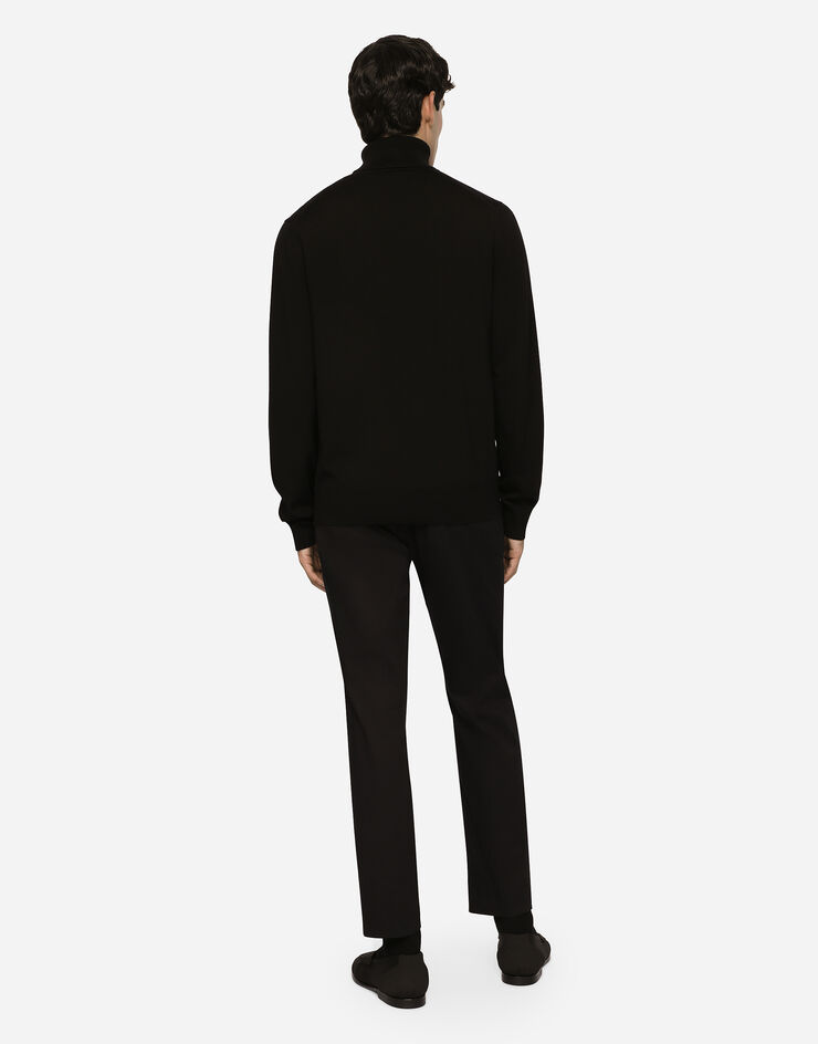 Dolce&Gabbana 标牌羊毛高领针织衫 黑 GXO35TJCVC7
