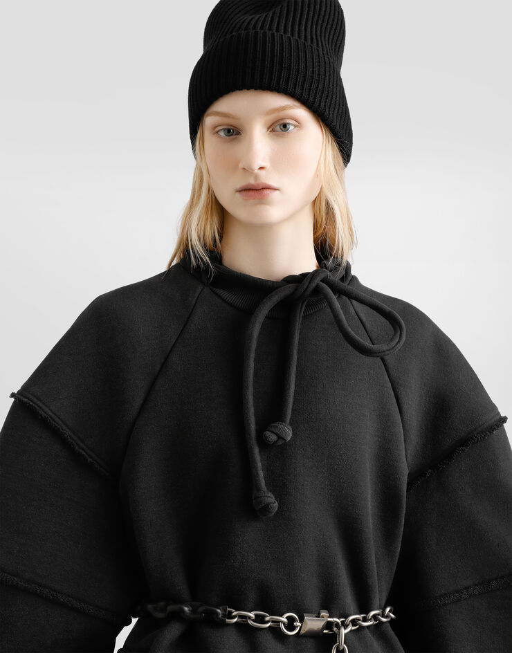 Dolce & Gabbana Cotton crew neck sweatshirt Black F9T75THU7V0