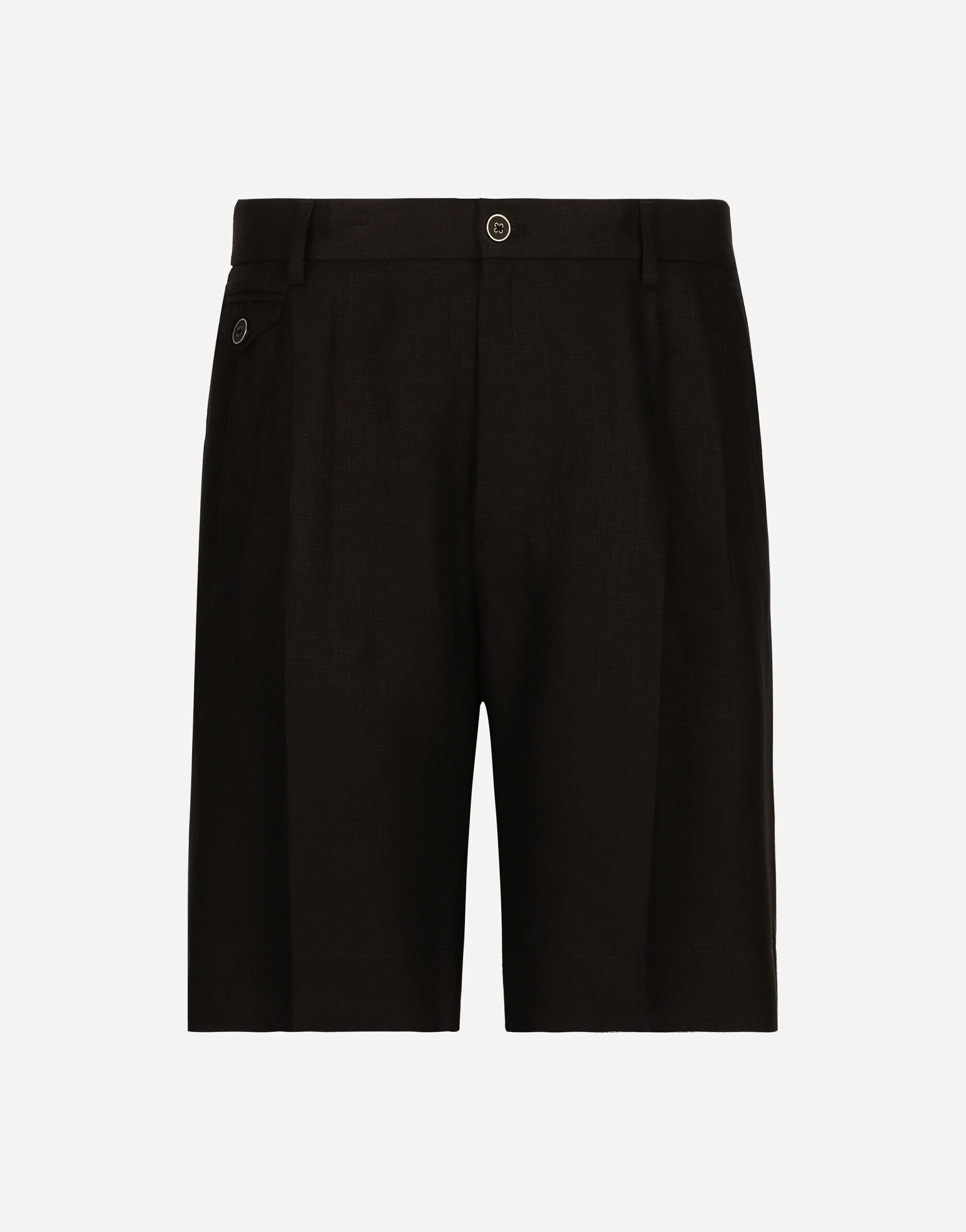 Linen shorts in Black for Men Dolce Gabbana