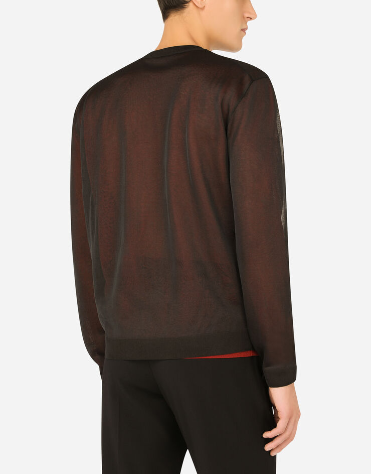 Dolce & Gabbana Round-neck technical yarn sweater Multicolor GXI18TJCMV3