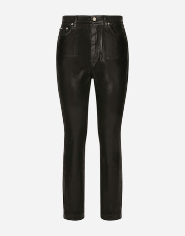Dolce&Gabbana Coated denim Grace jeans Black F0B6ATHJMOK