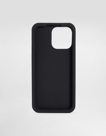 Dolce & Gabbana Rubber iPhone 14 Pro Max Cover with DG logo Black BI3266AG816