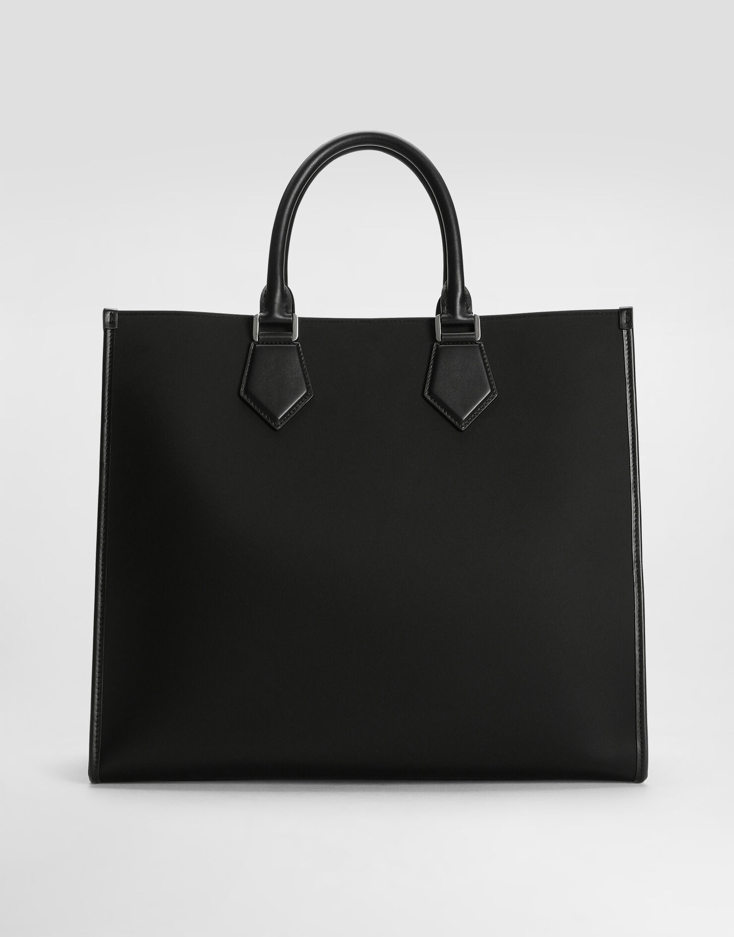 Large nylon shopper with rubberized logo in Black for Men | Dolce ...