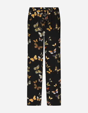 Dolce & Gabbana Pantalón estilo jogger de seda Imprima GP07STIS1VR