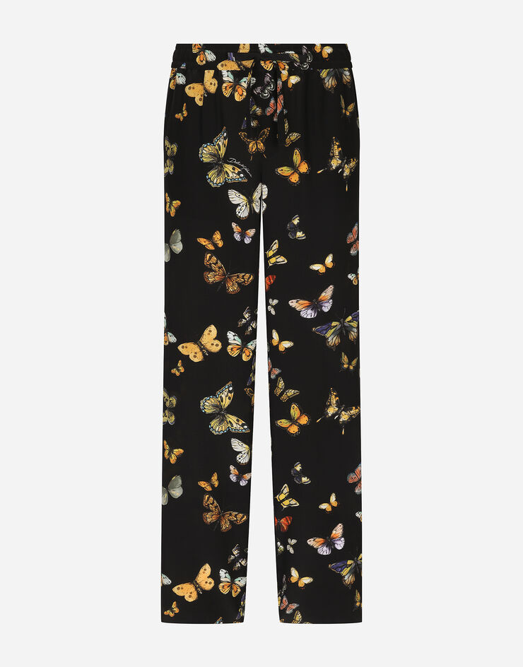 Dolce & Gabbana Pantalón estilo jogger de seda Imprima GP07STIS1VR