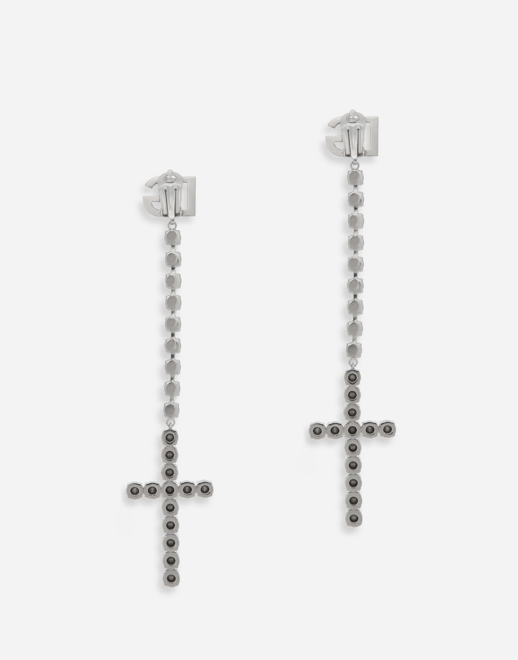 KIM DOLCE&GABBANA Long earrings with rhinestone-detailed