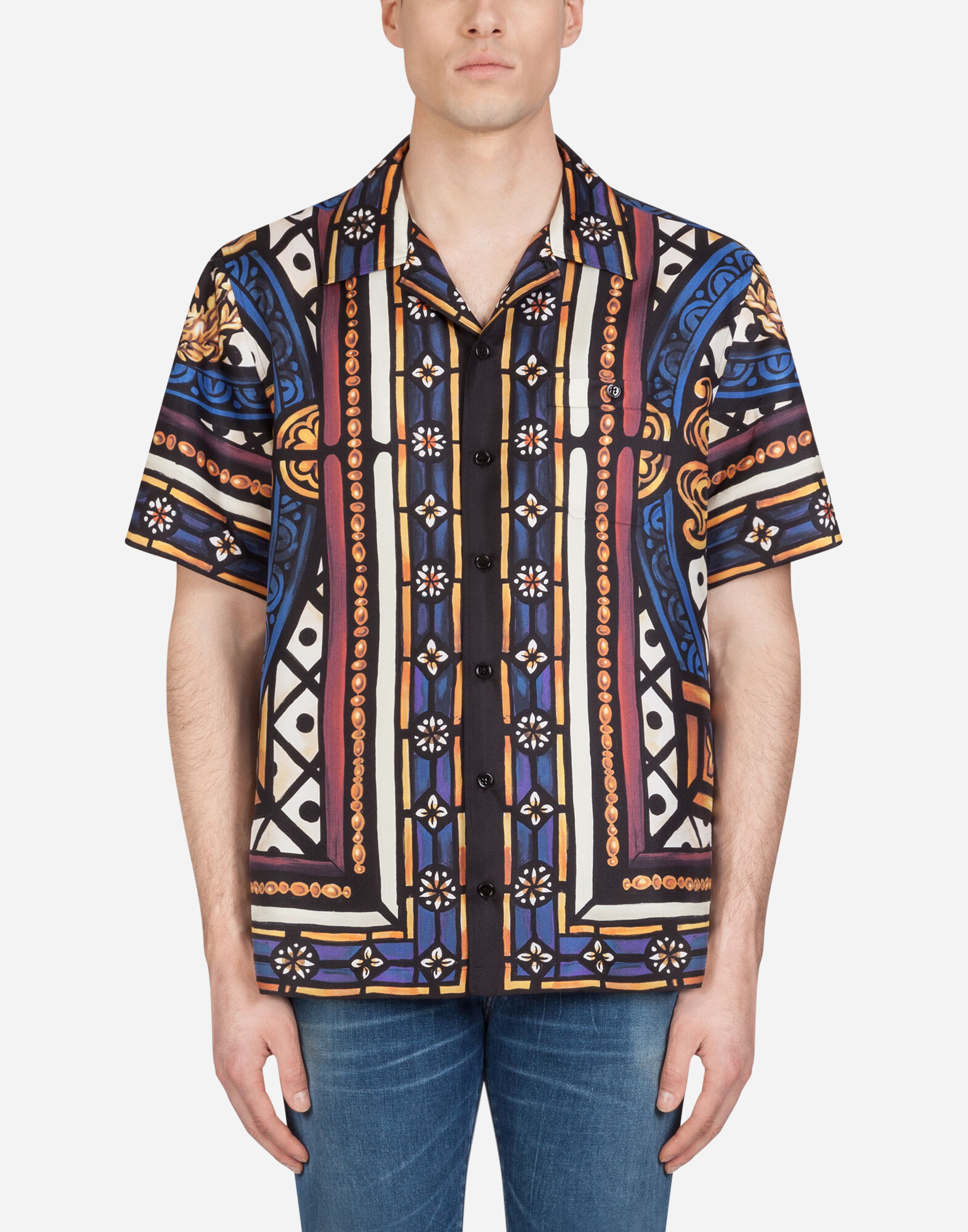 SILK HAWAII SHIRT WITH LION PRINT