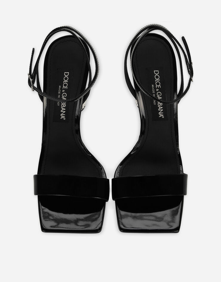 Dolce&Gabbana Polished calfskin sandals Black CR1437AP324