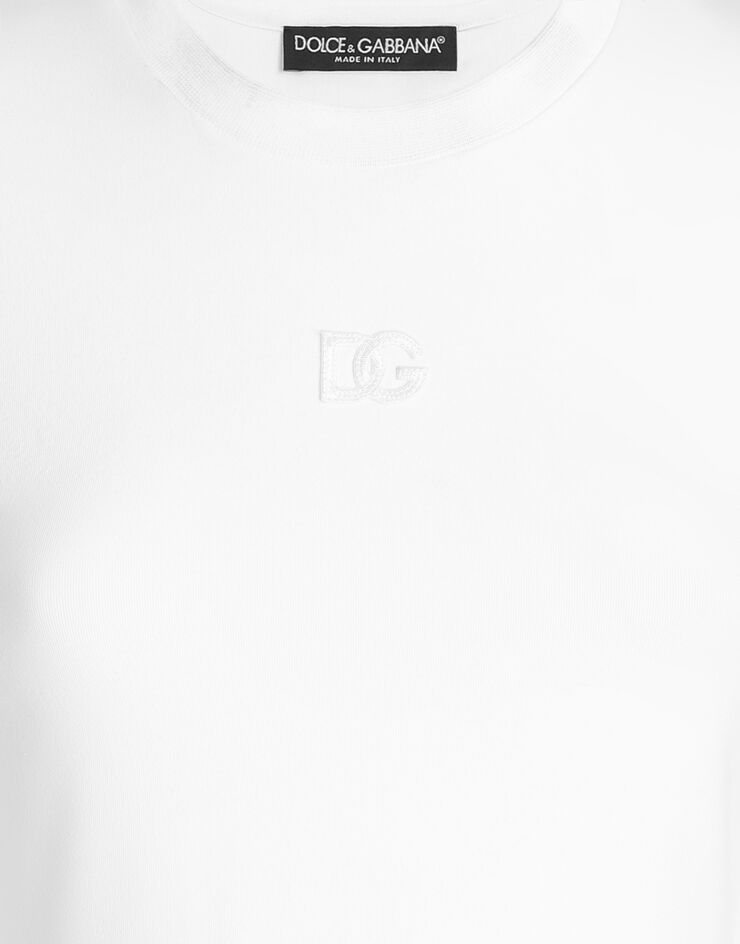 Dolce & Gabbana Jersey t-shirt with dg embroidery White F8W47ZGDDYF