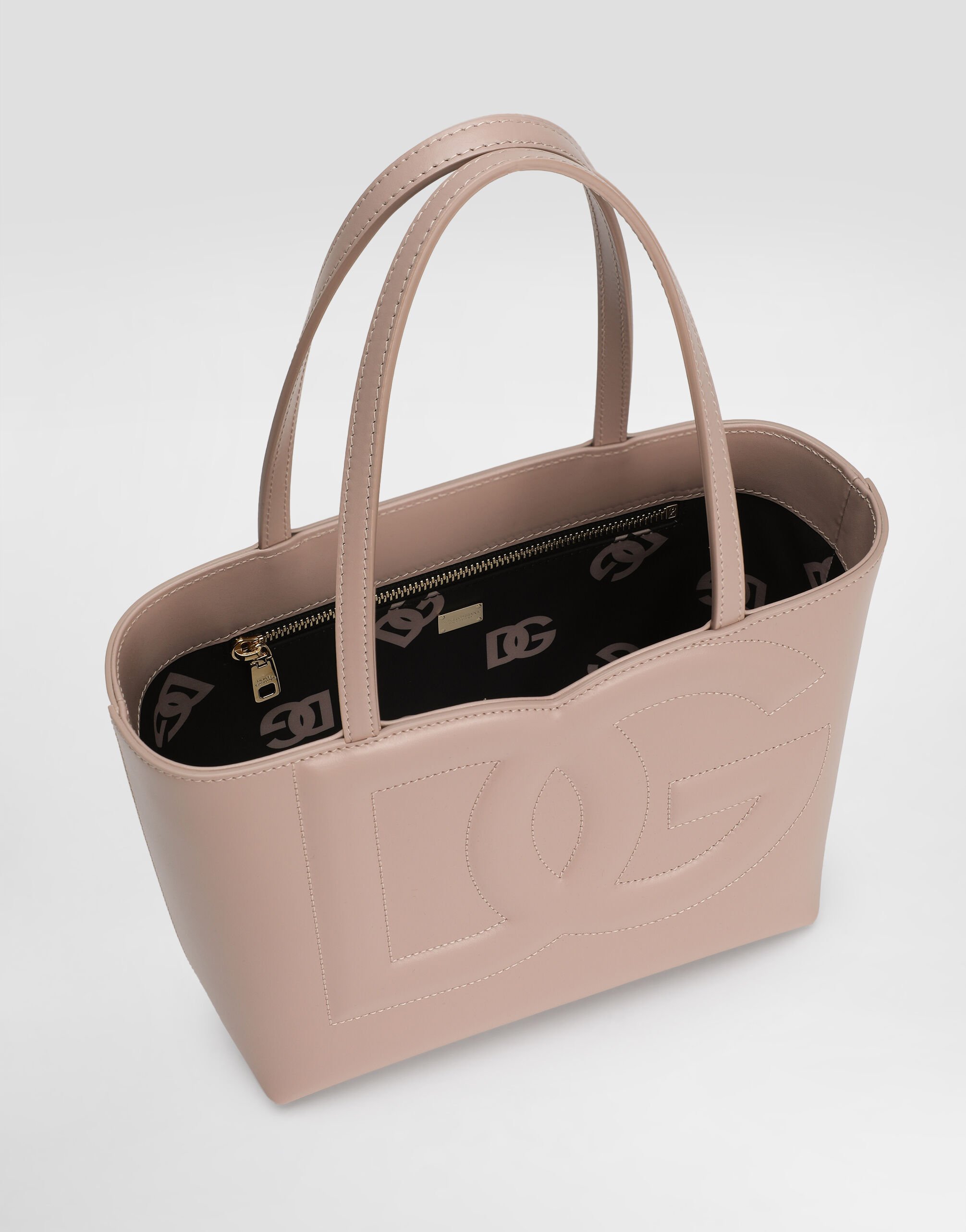 Small calfskin DG Logo shopper in Pale Pink for Women