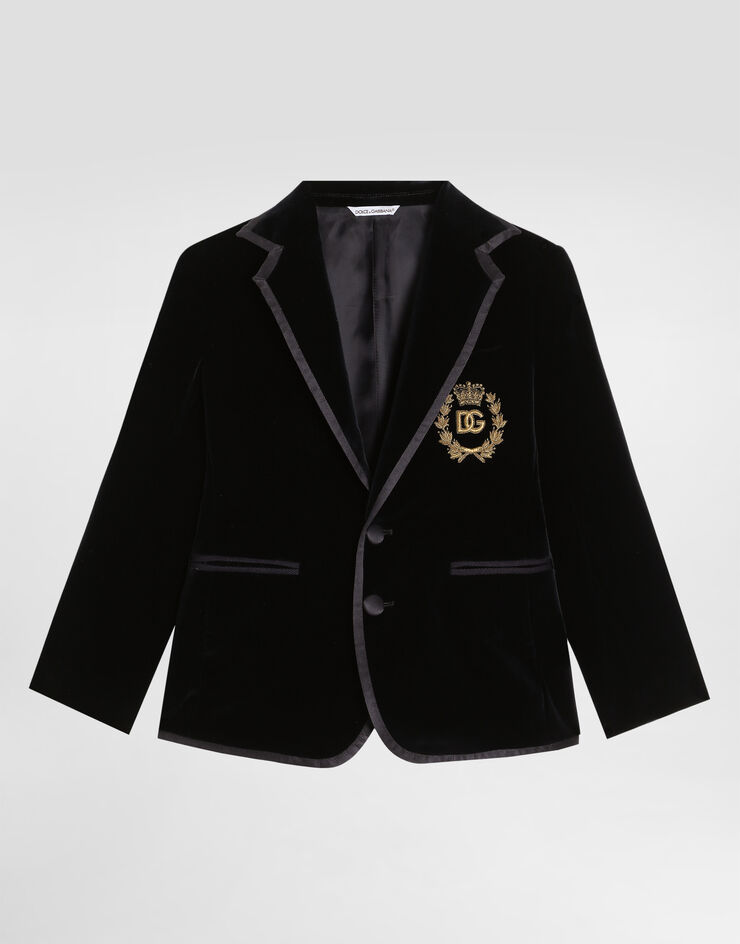 Dolce & Gabbana Velvet single-breasted jacket Blue L41J84FUWBN