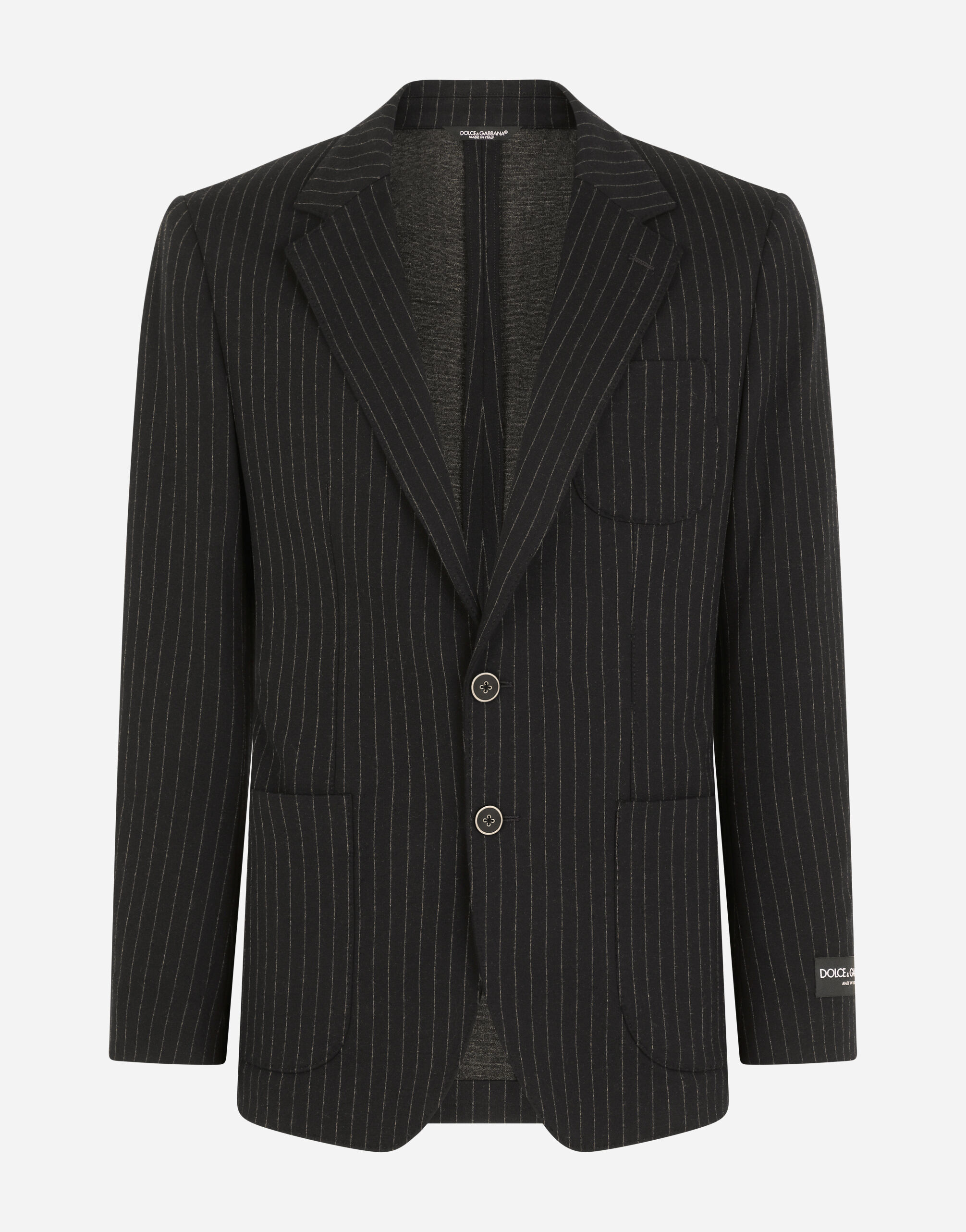 Dolce & Gabbana Pinstripe stretch jersey jacket Multicolor G2PT9TFRRDY