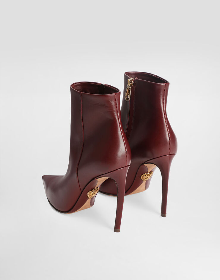 Dolce & Gabbana Devotion calfskin ankle boots Bordeaux CT1084AP412