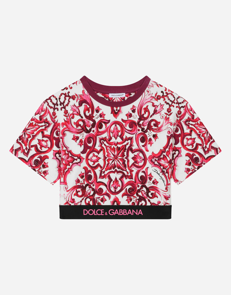 Dolce&Gabbana Jersey-T-Shirt Majolika-Print Mehrfarbig L5JTHRG7J5P