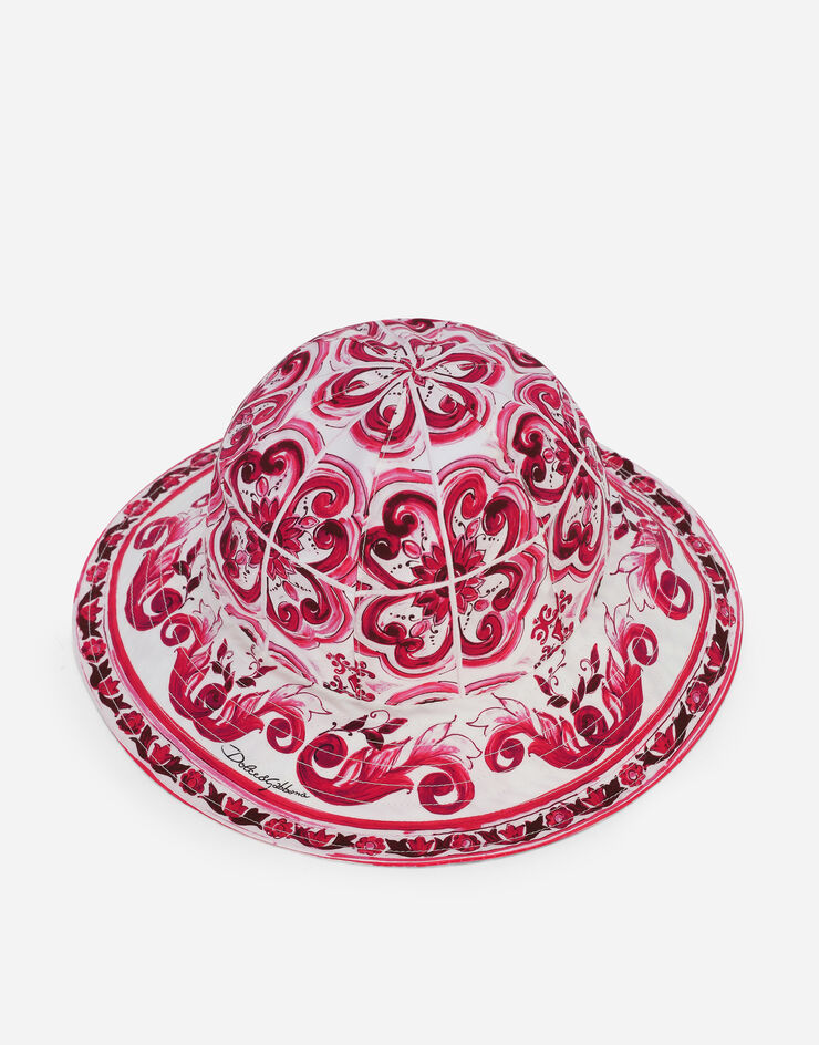 Dolce & Gabbana Cappello in popeline stampa maiolica Multicolor LB4H48G7E1J