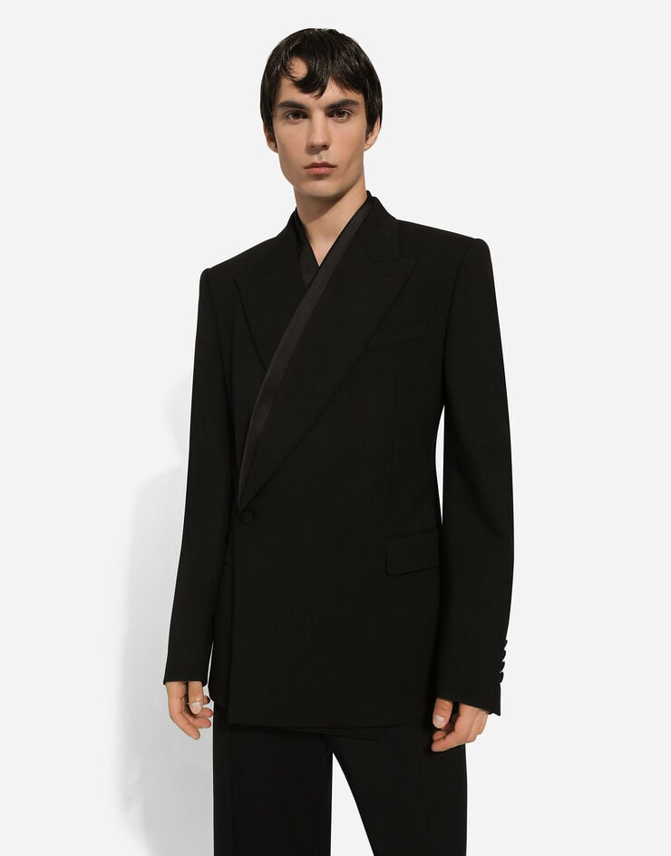 Dolce & Gabbana Double-breasted Sicilia-fit jacket Black G2RR6TFUBGC