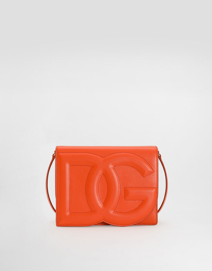 Dolce & Gabbana حقيبة كروس بودي DG Logo Bag من جلد عجل برتقالي BB7287AW576
