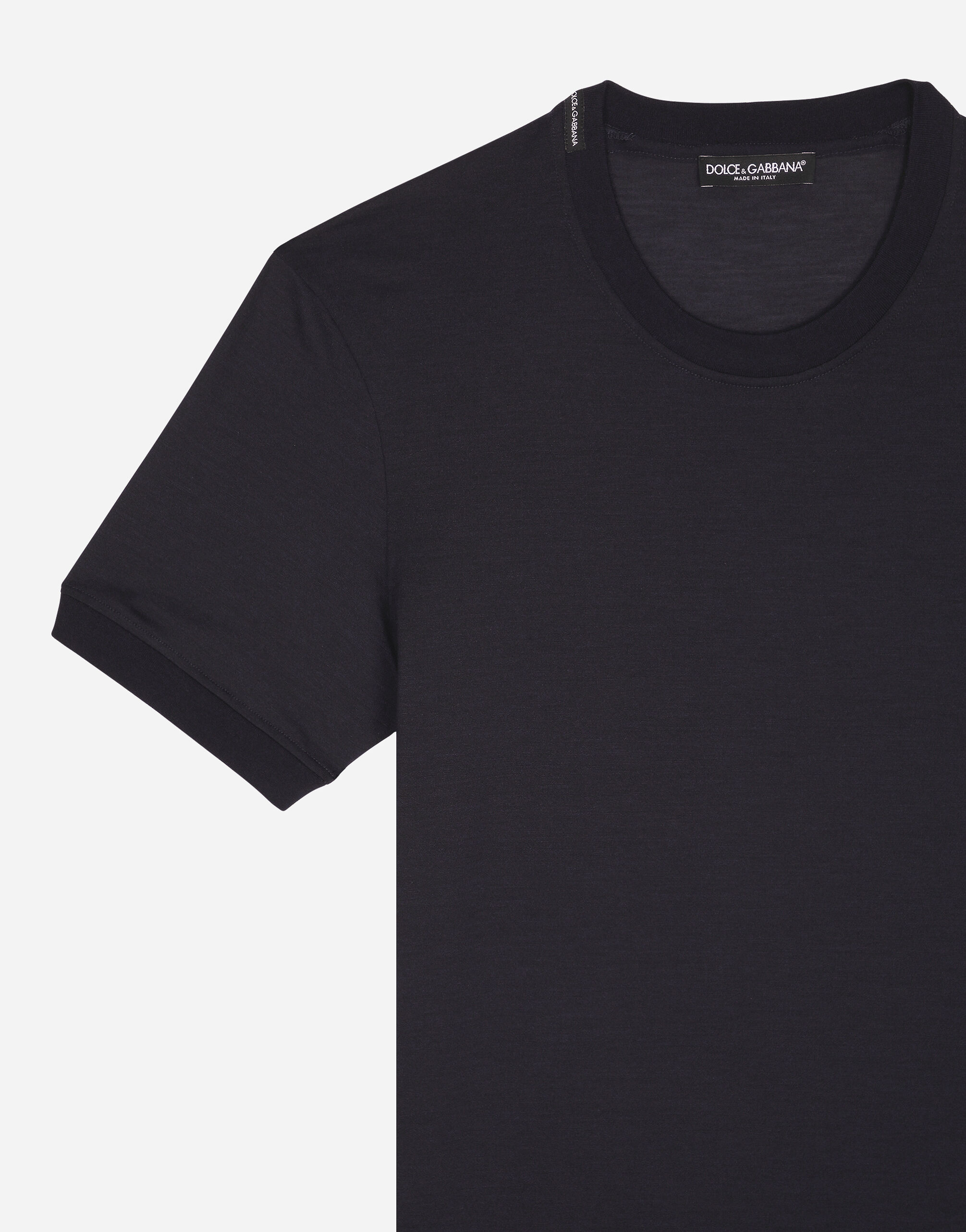 Dolce & Gabbana Short-sleeved silk T-shirt male Black