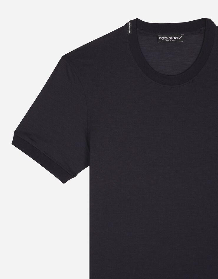 Dolce & Gabbana Kurzarm-T-Shirt aus Seide Grau G8RG0TFU75F