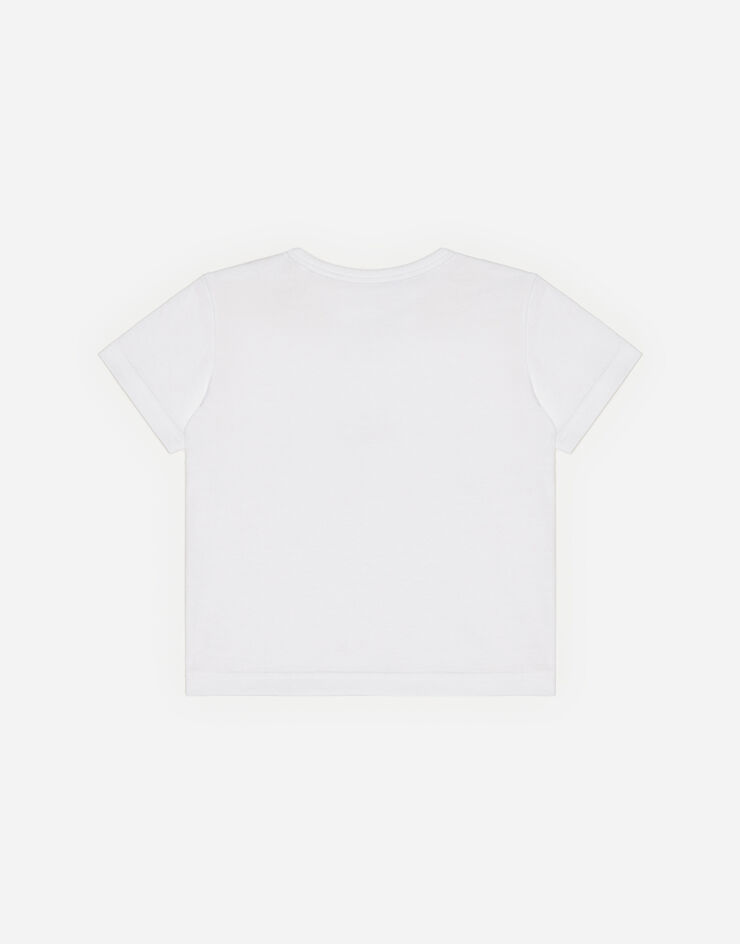 Dolce & Gabbana Jersey t-shirt with golden embroidered logo BLANCO L1JT6SG7WGB