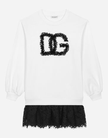Dolce & Gabbana Kleid im Sweatshirt-Stil aus Jersey Weiss L5JD8HG7L3V