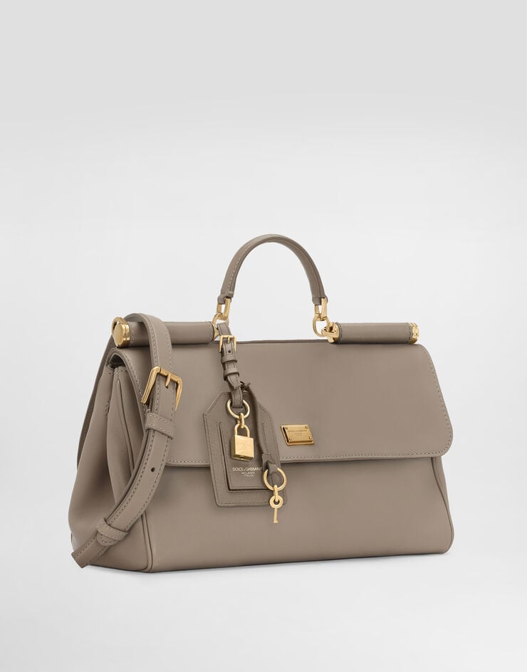 Dolce & Gabbana My Sicily handbag in plongé calfskin Beige BB7782B7321