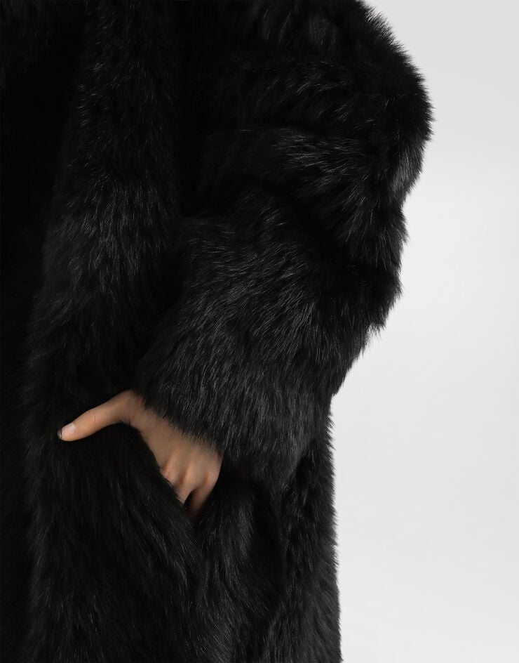 Dolce & Gabbana Single-breasted shearling coat Dolce & Gabbana Single-breasted shearling coat Black F0Y17FFUP89