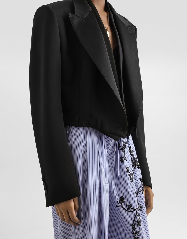 Dolce & Gabbana Sicilia double-breasted jacket in wool gabardine Dolce & Gabbana Sicilia double-breasted jacket in wool gabardine Black F29WLTFU21E