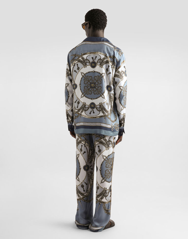 Dolce & Gabbana Cargo-print vanity silk twill trousers Dolce & Gabbana Cargo-print vanity silk twill trousers Multicolor GVRMATHI12B