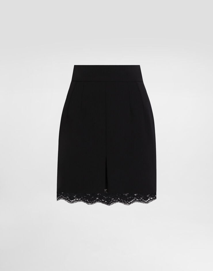 Dolce & Gabbana Jupe en double crêpe de laine Dolce & Gabbana Jupe en double crêpe de laine Noir F4BS7TFU2L8