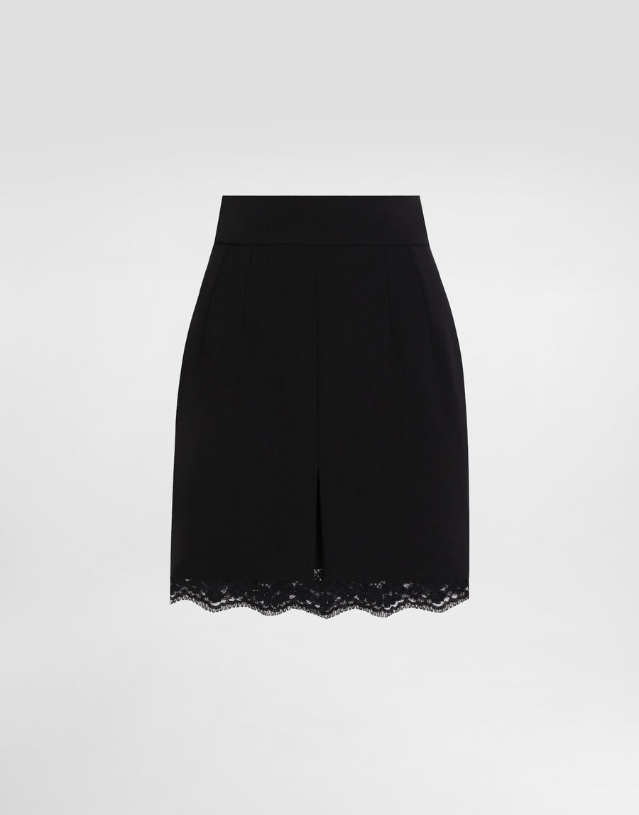 Double crêpe wool skirt