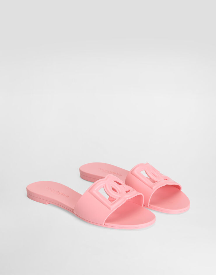 Dolce & Gabbana Badeslides aus Gummi Pink CW2215AN994