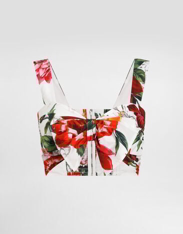 Dolce & Gabbana flower-print poplin top Print F7BB5THS5TQ