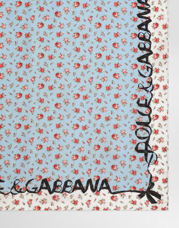 Dolce & Gabbana Small rose-print silk twill scarf 70x70 Multicolor FN092RGDDLO