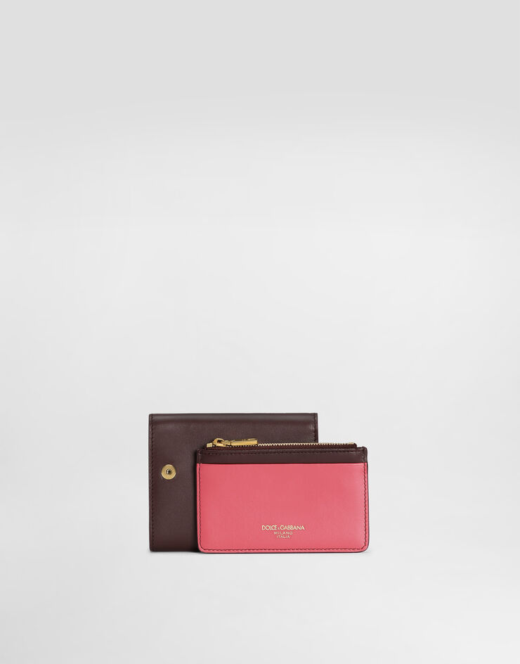 Dolce & Gabbana DG 徽标小牛皮钱包 枣红 BI3338A9M75