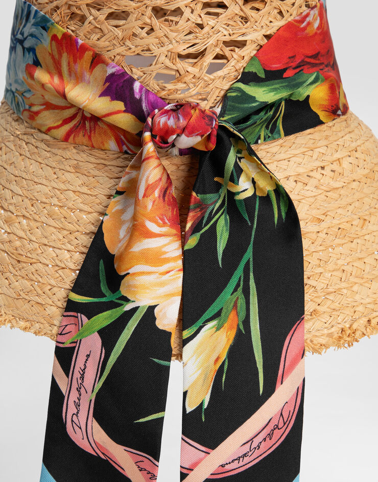 Dolce & Gabbana Sombrero de paja con bandana Multicolor FH672AGDC8A