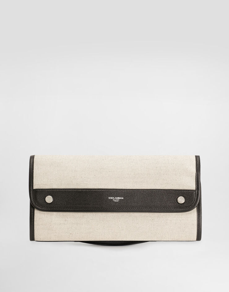 Dolce & Gabbana Necessaire atene in tessuto sale&pepe e vitello Multicolore BP3438AG440