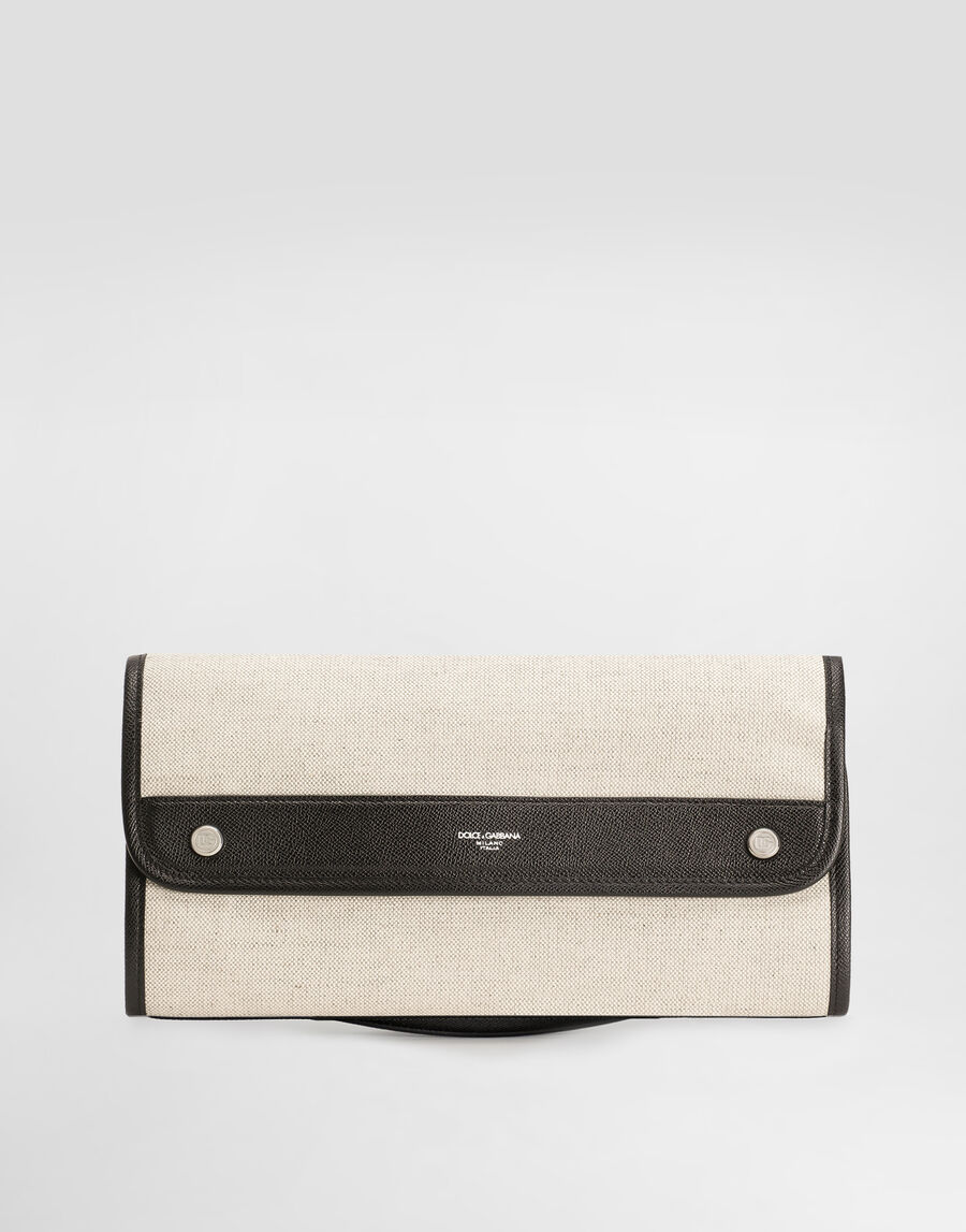 Atene salt&pepper and calfskin necessaire