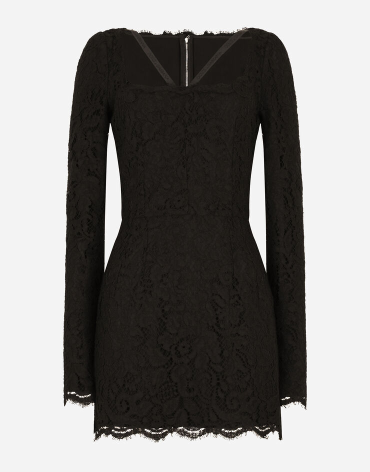 Dolce & Gabbana Short lace dress Black F6L0ZTHLMTB