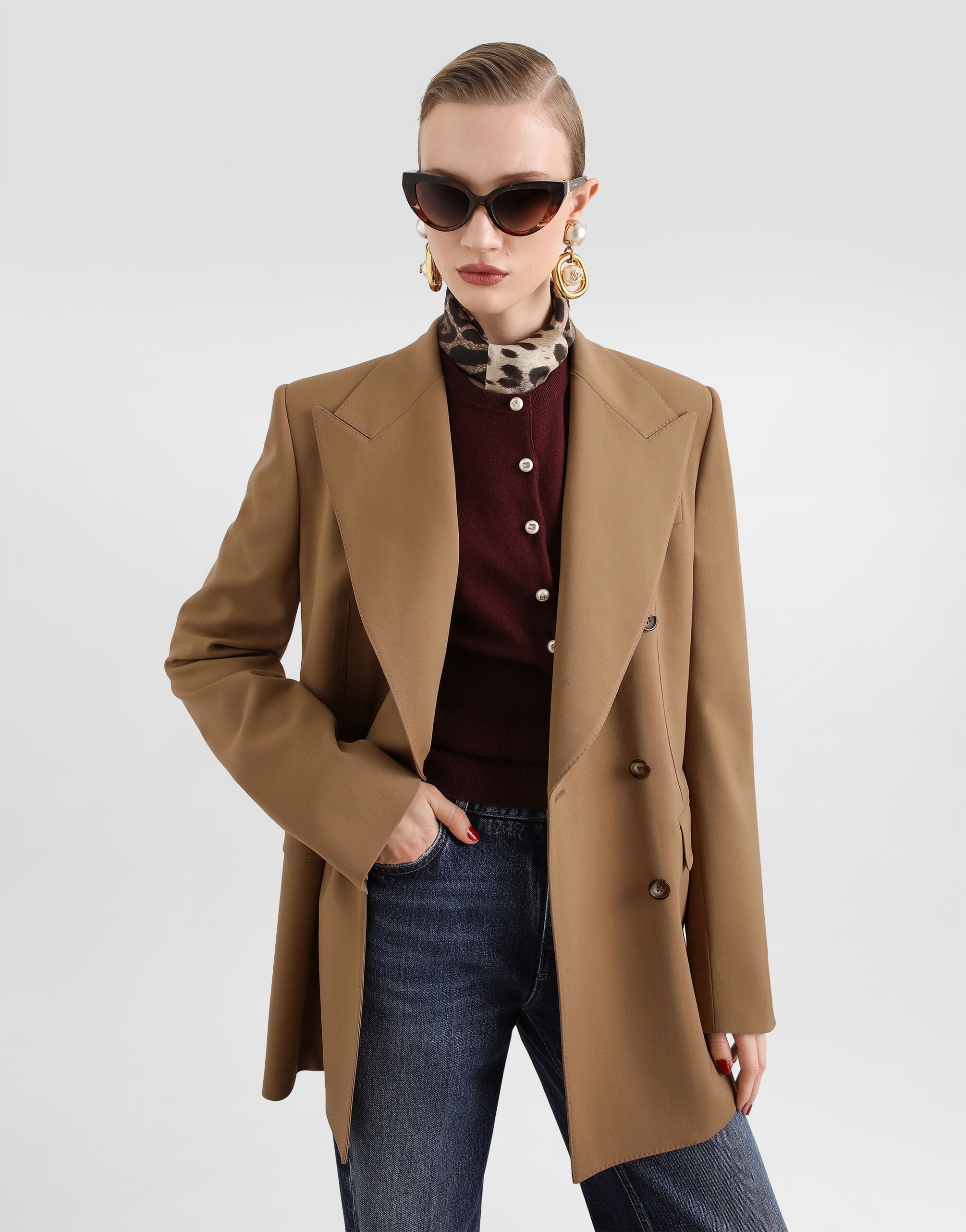 BURBERRY LONDON ベージュ ダブルブレスト ミリタリージャケット