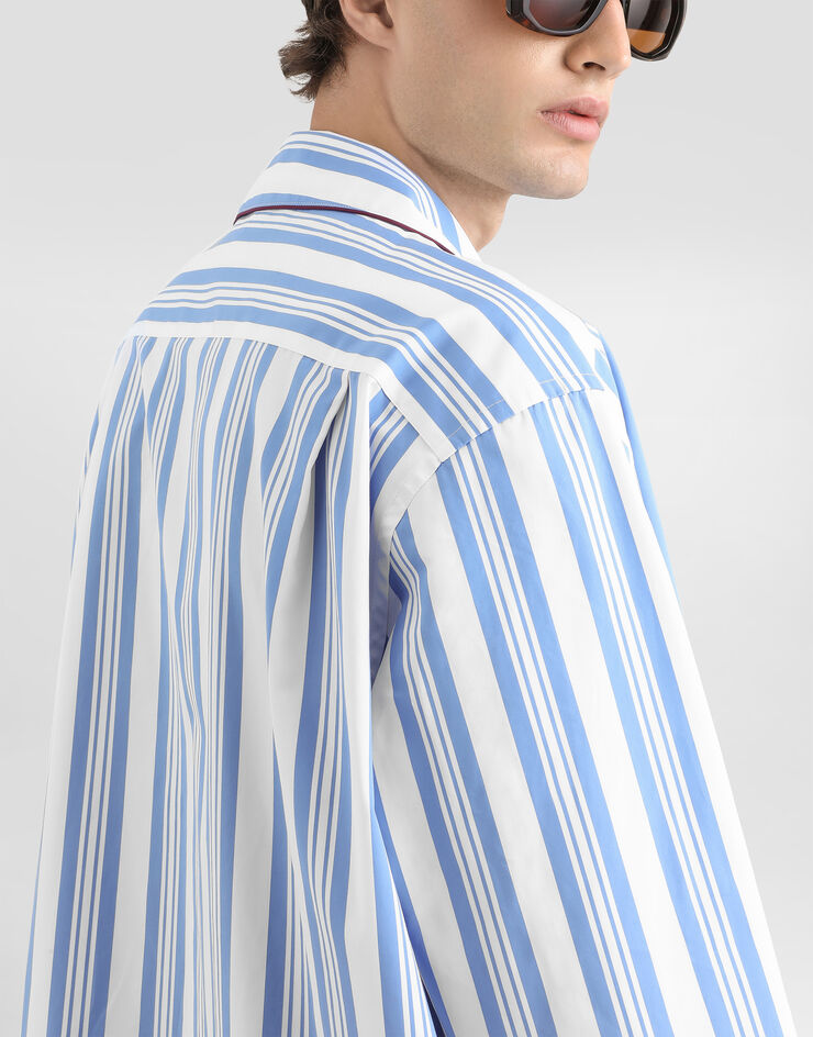 Dolce & Gabbana Striped poplin vanity shirt Multicolor G5OL9TFR524