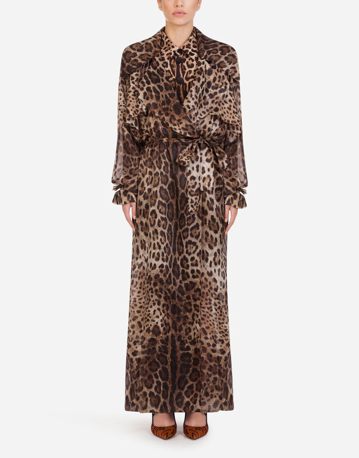 Dolce & Gabbana Organza trench coat with leopard print ESTAMPADO ANIMALIER F0Z79THS15L