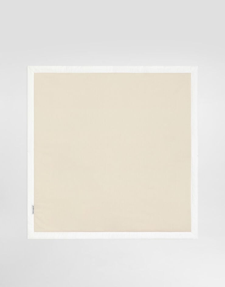 Dolce & Gabbana Interlock and linen blanket with embroidery White LNJAH3G7PUP