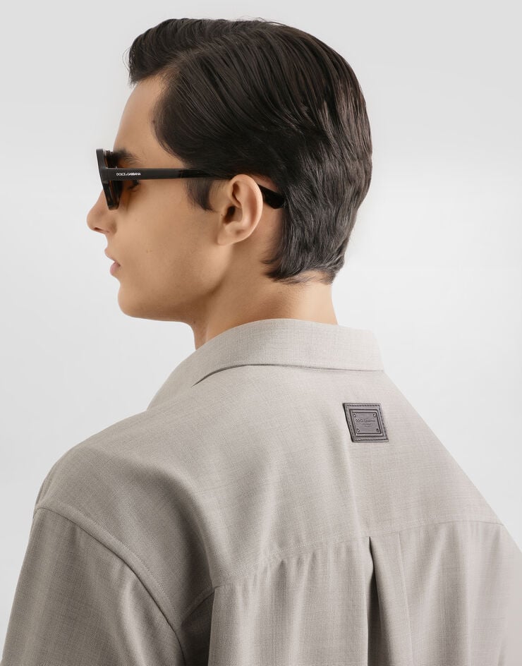 Dolce & Gabbana Virgin wool canvas shirt Multicolor G5OJ2THU2BP