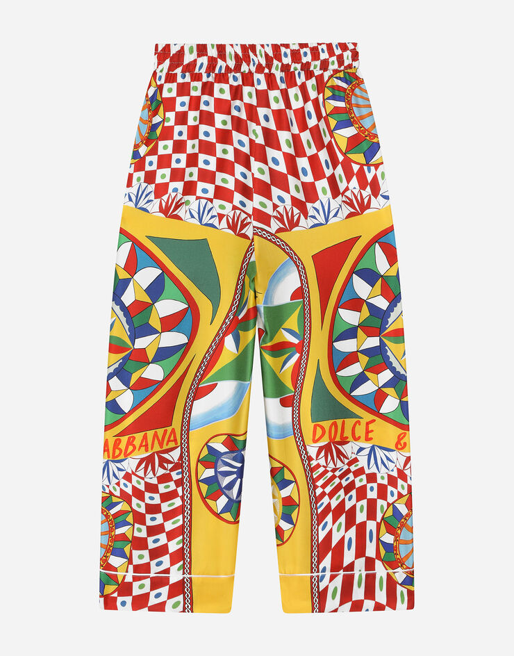 DolceGabbanaSpa Carretto-print twill pants with contrasting piping Red L53P30G7J9G