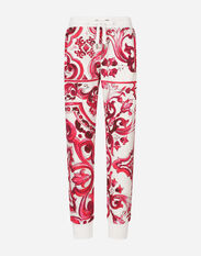 Dolce & Gabbana Majolica-print jersey jogging pants White FTB5STFUEEY