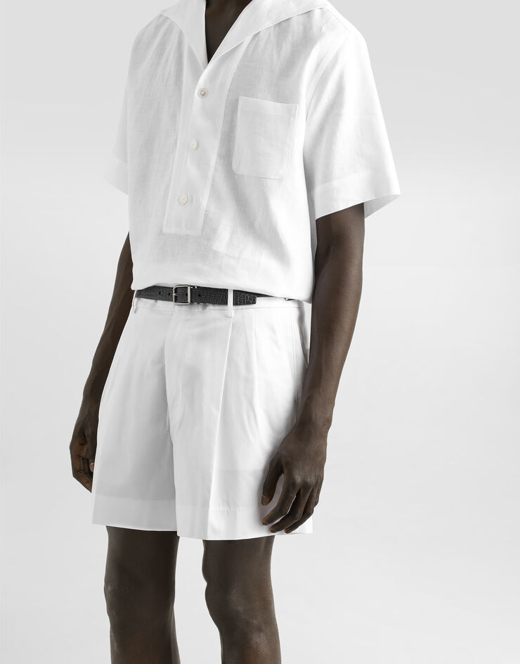 Dolce & Gabbana Cotton gabardine shorts with double darts White GP10WTFUFNV