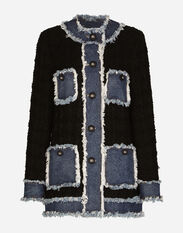 Dolce & Gabbana Tweed and denim jacket Animal Print FTBWQTFSSEP