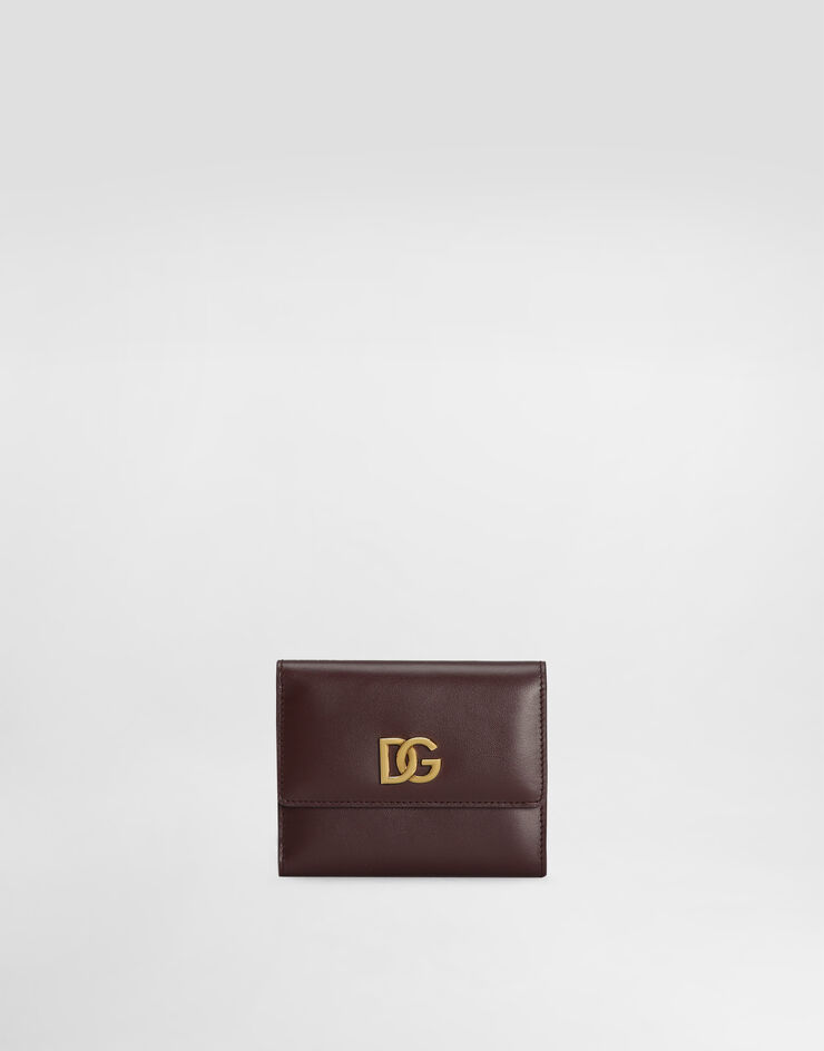 Dolce & Gabbana DG 徽标小牛皮钱包 枣红 BI3338A9M75