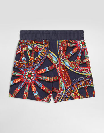 Dolce & Gabbana Carretto-print fleece bermuda shorts Multicolor L1JQXRHS7RG